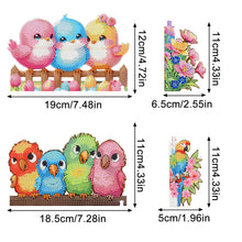 Load image into Gallery viewer, 2Pcs Happy Bird Diamond Painting Door Corner Sign 5D DIY Wooden Door Topper
