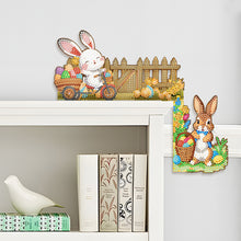 Load image into Gallery viewer, 2Pcs Easter Series Diamond Painting Door Corner Sign 5D DIY Wooden Door Topper
