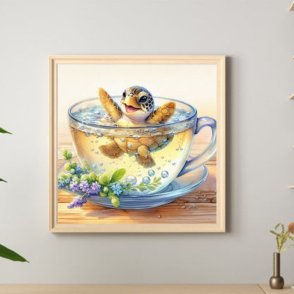 Diamond Painting - Full Round - Water cup turtle (30*30CM)
