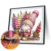 Load image into Gallery viewer, Diamond Painting - Full Round - Pink and yellow flower gnome (30*30CM)
