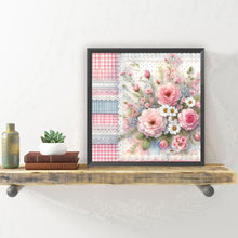 Load image into Gallery viewer, Diamond Painting - Full Round - Pink plaid flowers (30*30CM)
