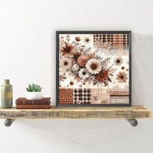Load image into Gallery viewer, Diamond Painting - Full Round - Coffee plaid flowers (30*30CM)
