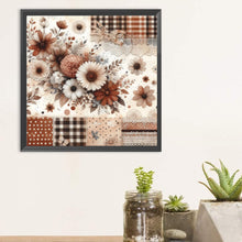 Load image into Gallery viewer, Diamond Painting - Full Round - Coffee plaid flowers (30*30CM)
