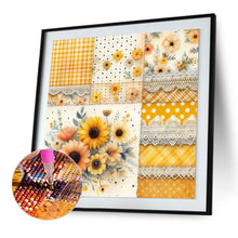 Load image into Gallery viewer, Diamond Painting - Full Round - Orange plaid Flowers (30*30CM)
