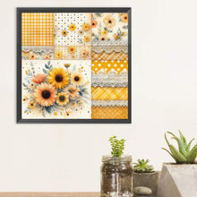 Load image into Gallery viewer, Diamond Painting - Full Round - Orange plaid Flowers (30*30CM)
