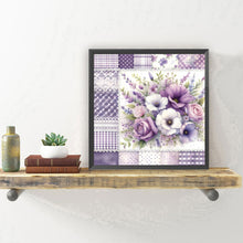 Load image into Gallery viewer, Diamond Painting - Full Round - Purple plaid flowers (30*30CM)
