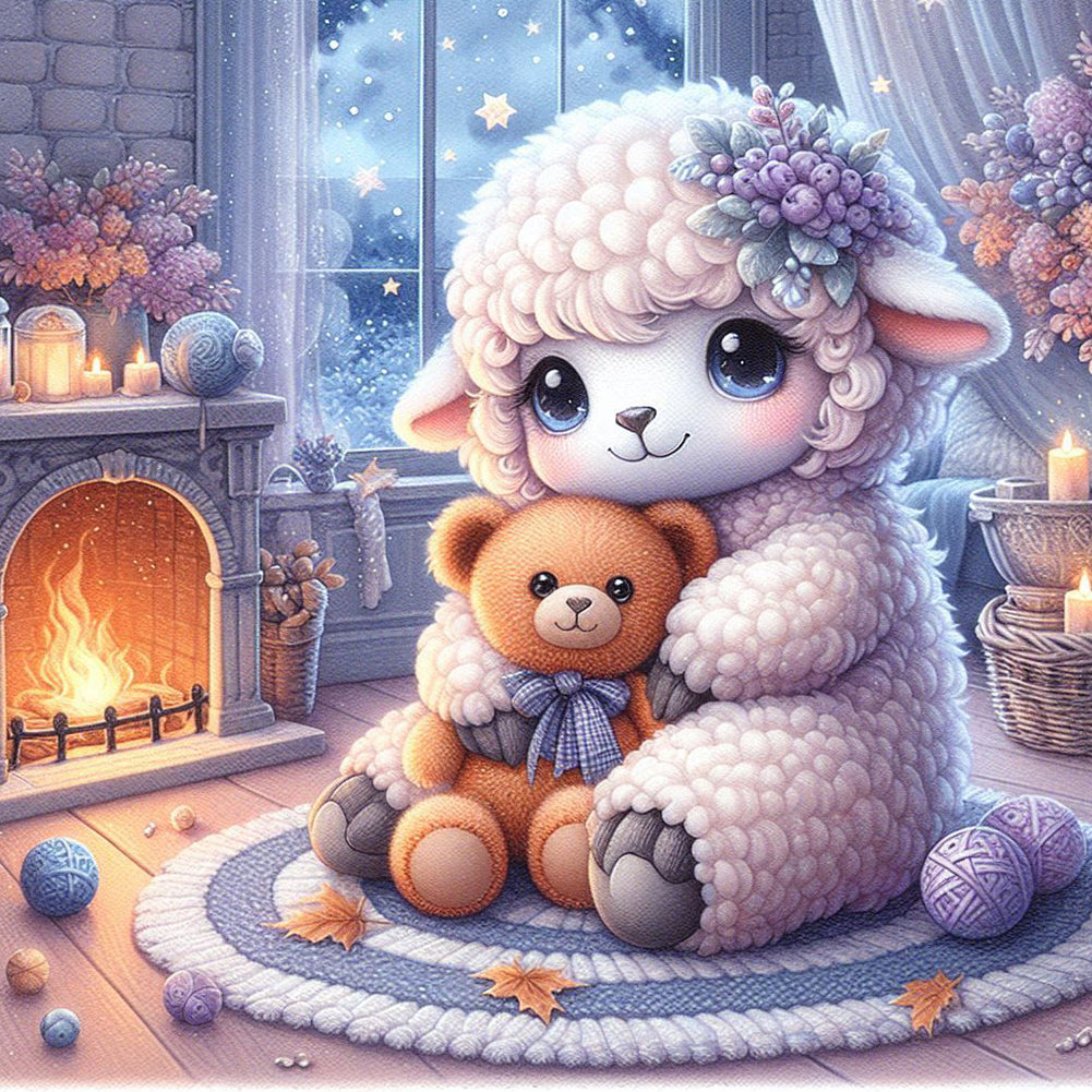 Diamond Painting - Full Round - Aries and bear (30*30CM)