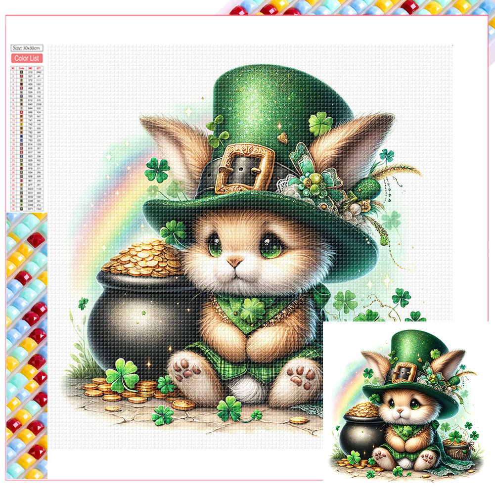 Diamond Painting - Full Square - Lucky green rabbit (30*30CM)