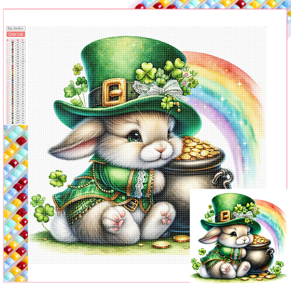 Diamond Painting - Full Square - Lucky green rabbit (30*30CM)