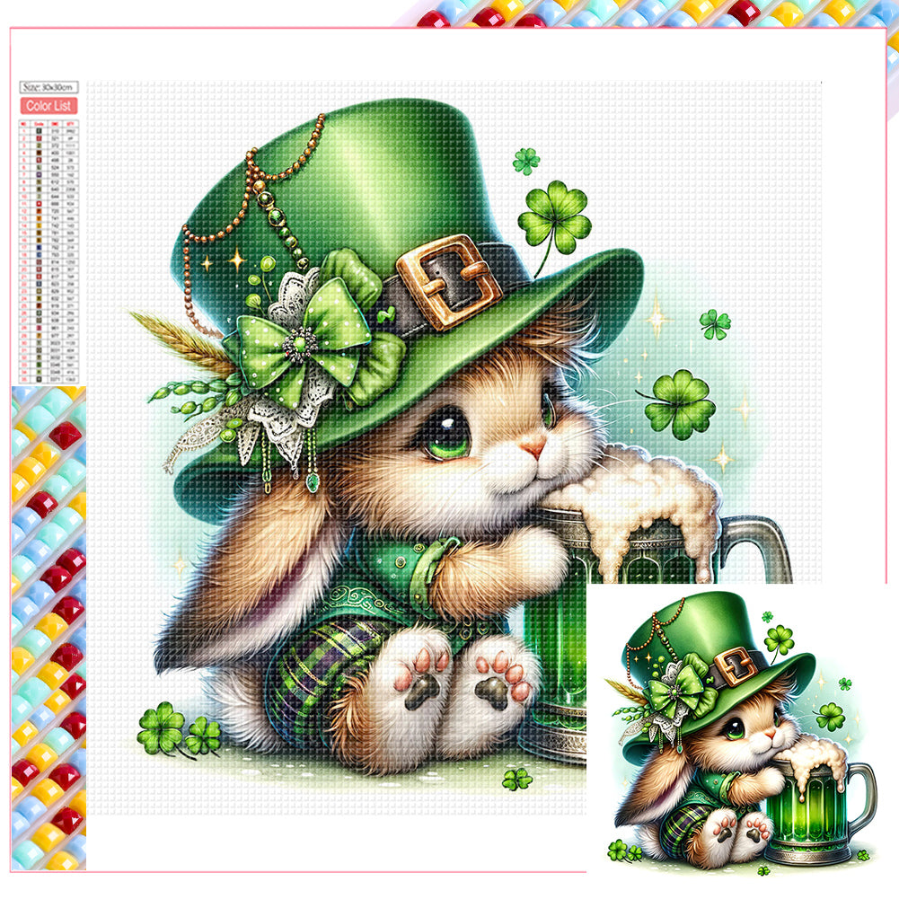 Diamond Painting - Full Square - Lucky green rabbit (30*30CM)
