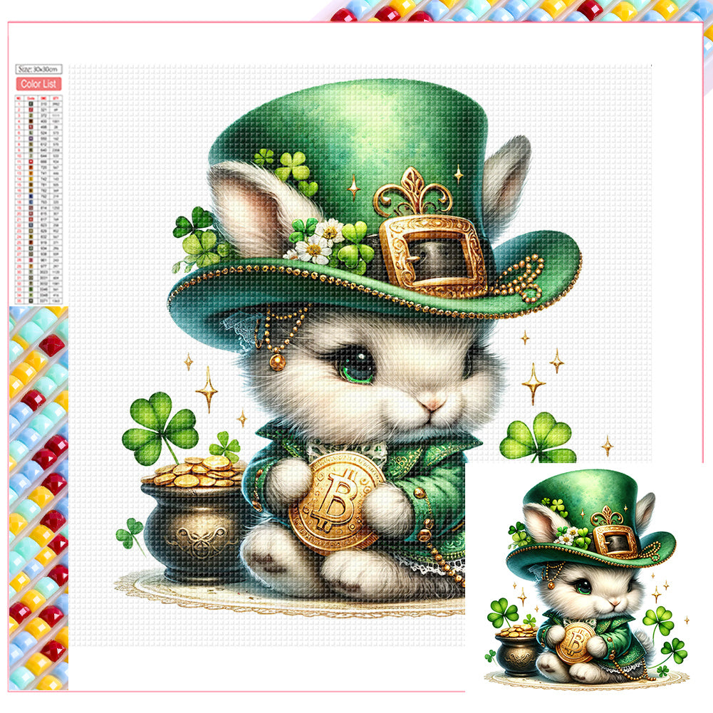 Diamond Painting - Full Square - Lucky green rabbit (30*30CM)