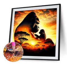 Load image into Gallery viewer, Diamond Painting - Full Round - Dusk gorilla silhouette (40*40CM)
