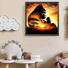 Load image into Gallery viewer, Diamond Painting - Full Round - Dusk gorilla silhouette (40*40CM)
