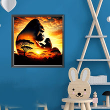 Load image into Gallery viewer, Diamond Painting - Full Round - Dusk gorilla silhouette (40*40CM)
