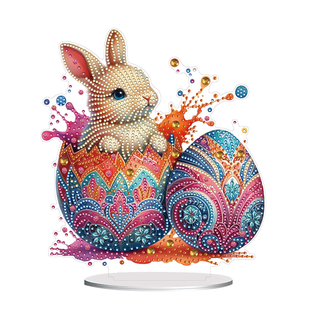 Acrylic Special Shaped Easter Egg Bunny 5D DIY Diamond Art Tabletop Decorations