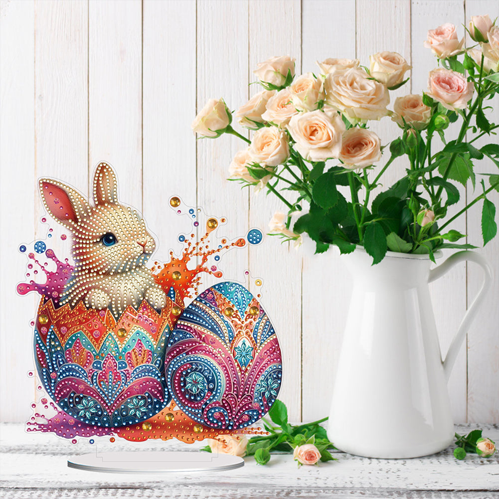 Acrylic Special Shaped Easter Egg Bunny 5D DIY Diamond Art Tabletop Decorations