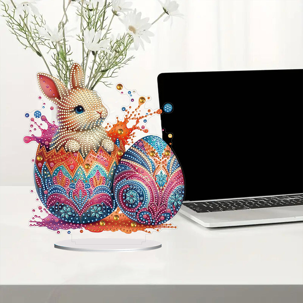 Acrylic Special Shaped Easter Egg Bunny 5D DIY Diamond Art Tabletop Decorations