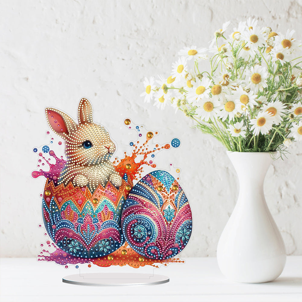 Acrylic Special Shaped Easter Egg Bunny 5D DIY Diamond Art Tabletop Decorations