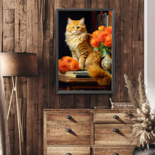Load image into Gallery viewer, Diamond Painting - Full Round - Cat and Flower (40*60CM)
