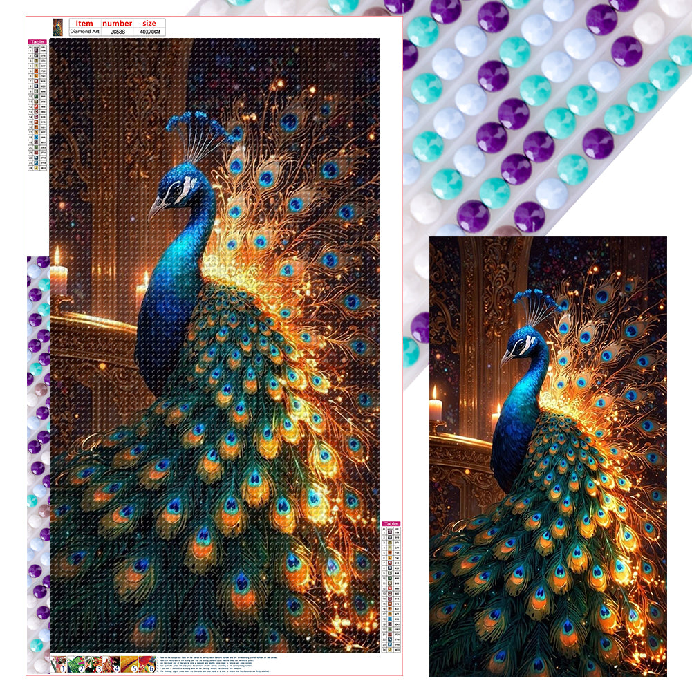 Diamond Painting - Full Round - Peacock (40*70CM)