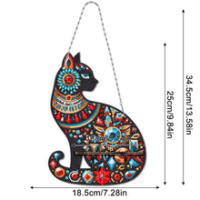 Load image into Gallery viewer, Gemstone Black Cat Diamond Painting Ornaments with Shelf for Garden Window Decor
