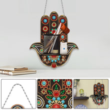 Load image into Gallery viewer, Gemstone Black Cat Diamond Painting Ornaments with Shelf for Garden Window Decor
