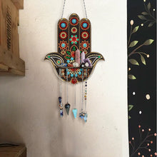 Load image into Gallery viewer, Gemstone Black Cat Diamond Painting Ornaments with Shelf for Garden Window Decor
