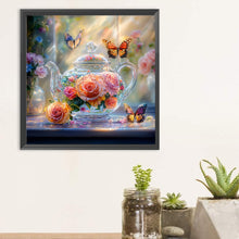 Load image into Gallery viewer, Diamond Painting - Full Round - Glass Pot Butterfly (30*30CM)
