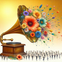 Load image into Gallery viewer, Diamond Painting - Full Round - Gramophone Flower (30*30CM)
