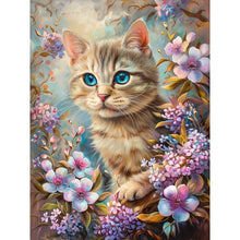Load image into Gallery viewer, Diamond Painting - Full Round - Cat on the flower branch (30*40CM)
