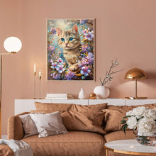 Load image into Gallery viewer, Diamond Painting - Full Round - Cat on the flower branch (30*40CM)
