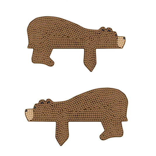 2Pcs Lazy Bear 5D DIY Wooden Door Topper Wood Door Corner Decor for Party Favors