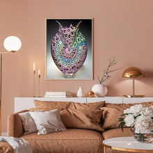 Load image into Gallery viewer, Diamond Painting - Full Round - Pink and green pattern vase (30*40CM)
