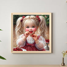 Load image into Gallery viewer, Diamond Painting - Full Round - Little Girl Eating Cherries (40*40CM)
