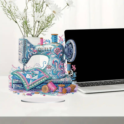 Acrylic Special Shape Flower Sewing Machine Diamond Painting Desktop Ornaments