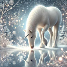 Load image into Gallery viewer, Diamond Painting - Full Round - Snow Unicorn (30*30CM)
