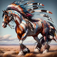 Load image into Gallery viewer, Diamond Painting - Full Round - Indian horse (40*40CM)
