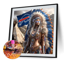 Load image into Gallery viewer, Diamond Painting - Full Round - Indian woman Buffalo Bill (40*40CM)
