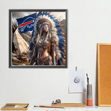 Load image into Gallery viewer, Diamond Painting - Full Round - Indian woman Buffalo Bill (40*40CM)
