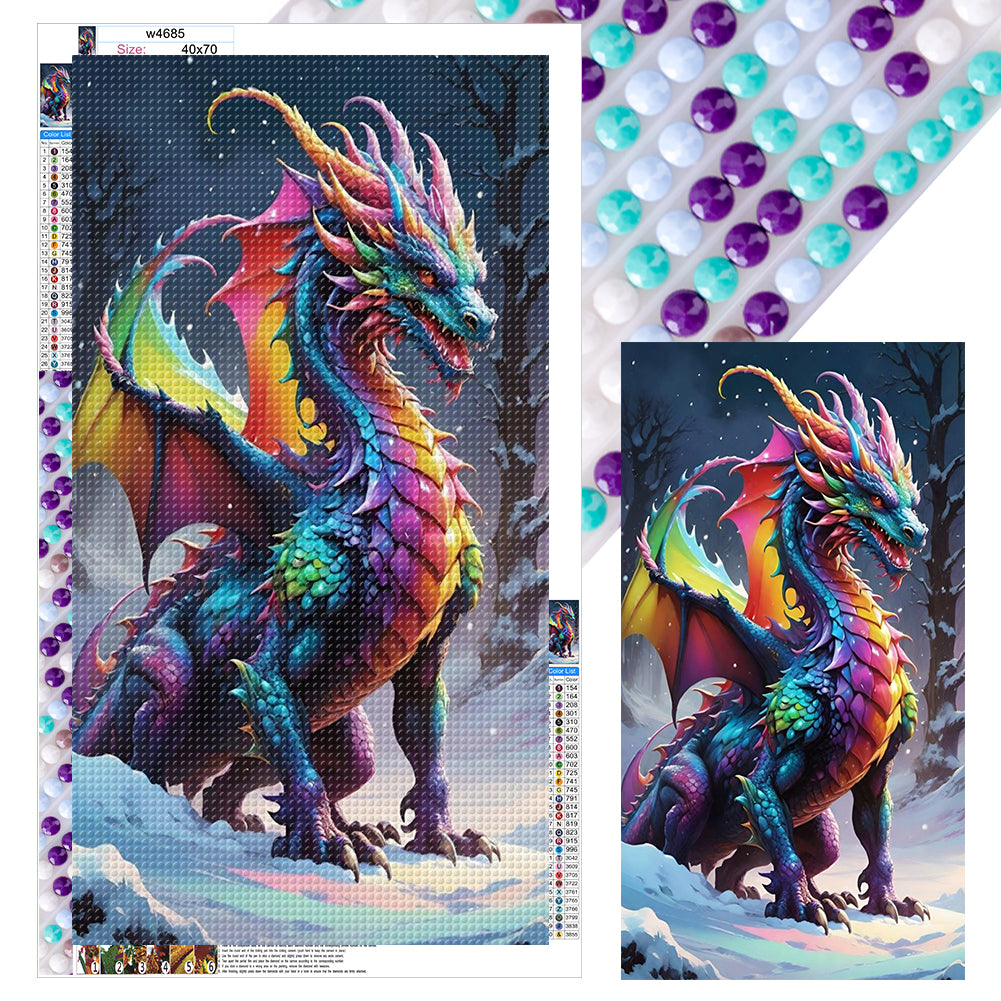 Diamond Painting - Full Round - Snow dragon (40*70CM)