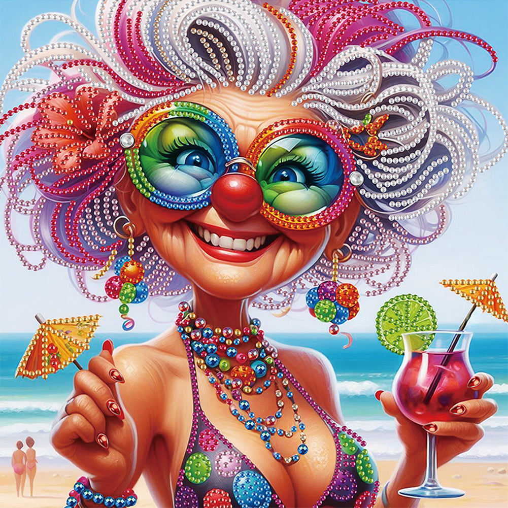 Diamond Painting - Partial Special Shaped - Cute Granny (30*30CM)