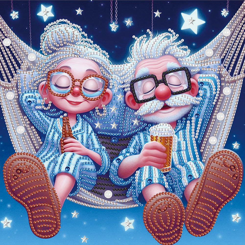 Diamond Painting - Partial Special Shaped - Cute Granny (30*30CM)