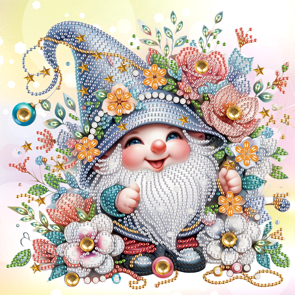Diamond Painting - Partial Special Shaped - Flower Gnome (30*30CM)
