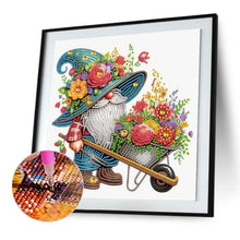 Load image into Gallery viewer, Diamond Painting - Partial Special Shaped - Flower Gnome (30*30CM)
