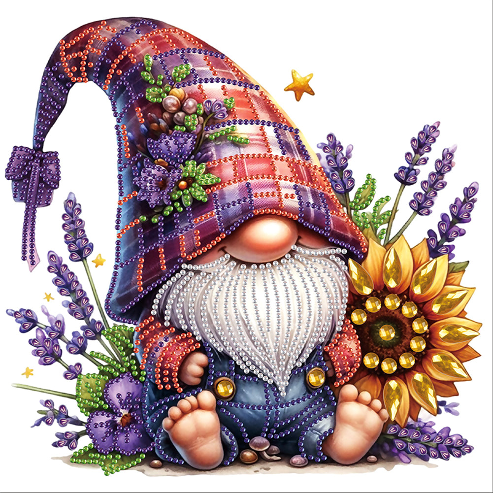 Diamond Painting - Partial Special Shaped - Flower Gnome (30*30CM)