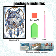 Load image into Gallery viewer, Animal 5D Diamond Painting Notebook DIY Diamond Art Diary Book Journal Notebook
