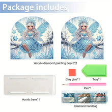 Load image into Gallery viewer, Acrylic Napkin Holder Diamond Painting Kit for Home Table Decor (Blue Elf Girl)
