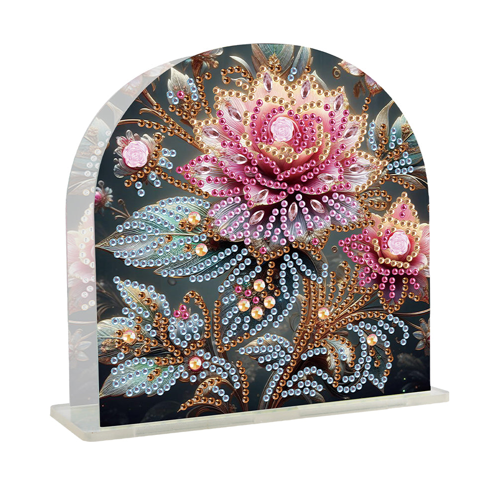 Acrylic Napkin Holder Diamond Painting Kit for Home Table Decor (Flowers)