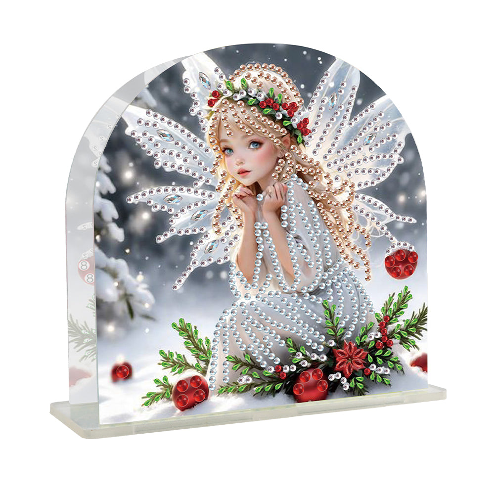 Acrylic Napkin Holder Diamond Painting Kit for Home Table Decor (White Elf Girl)