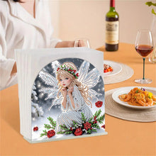 Load image into Gallery viewer, Acrylic Napkin Holder Diamond Painting Kit for Home Table Decor (White Elf Girl)
